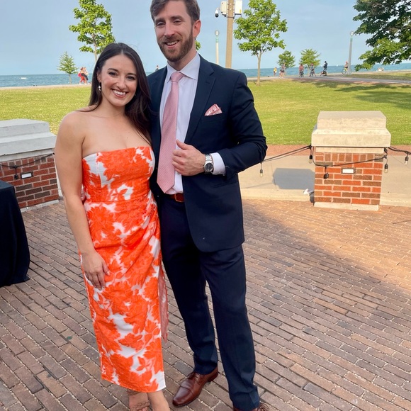 Showpo strapless jacquard midi dress with slit - Picture 2 of 6